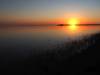 Sonnenuntergang Sowa Pan Botswana Afrika