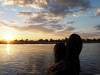 Sonnenuntergang Chobe River Botswana Afrika